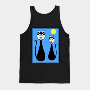 Dog Couple Whimsical Comic Surreal Print Tank Top